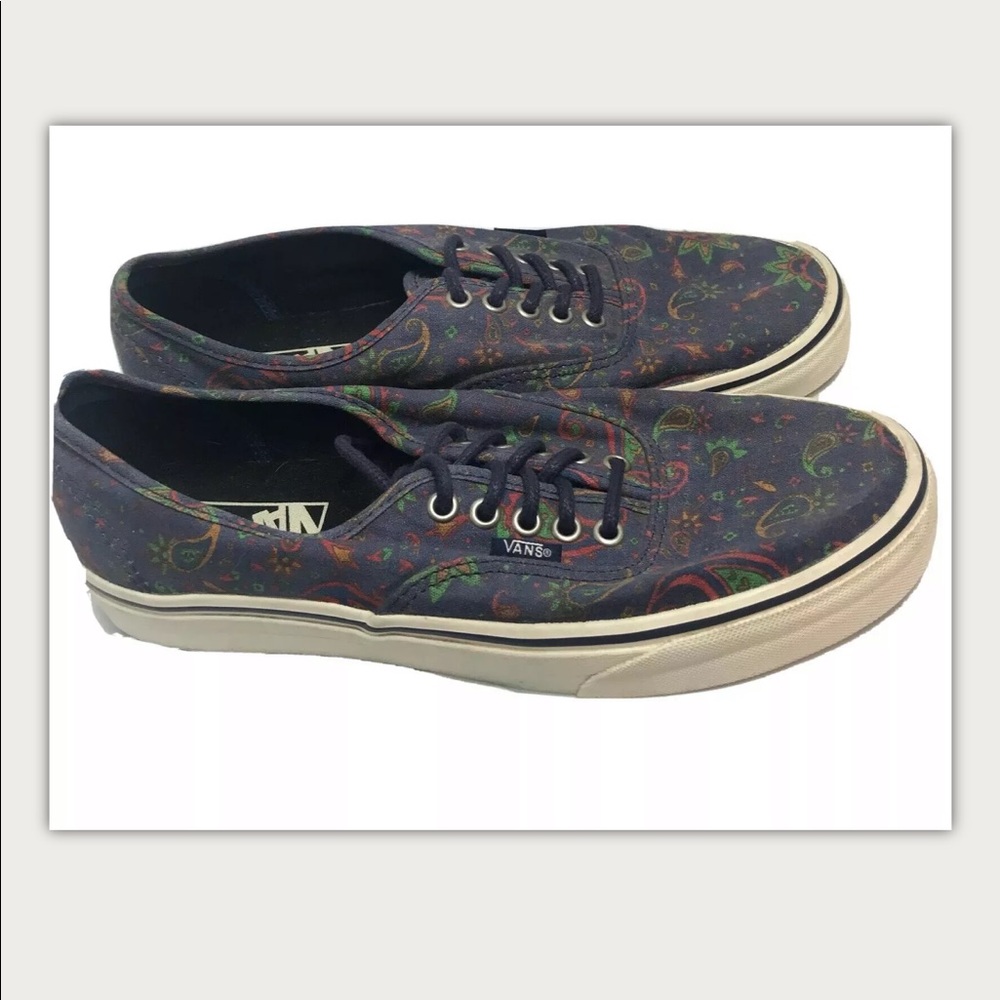 Vans Skate Shoes Paisley Print Blue Mens Size 9